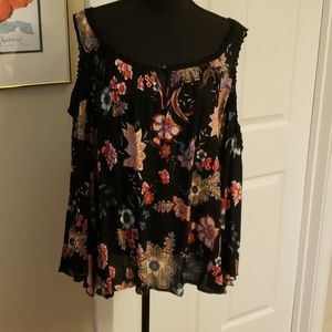 Floral Cold Shoulder Blouse